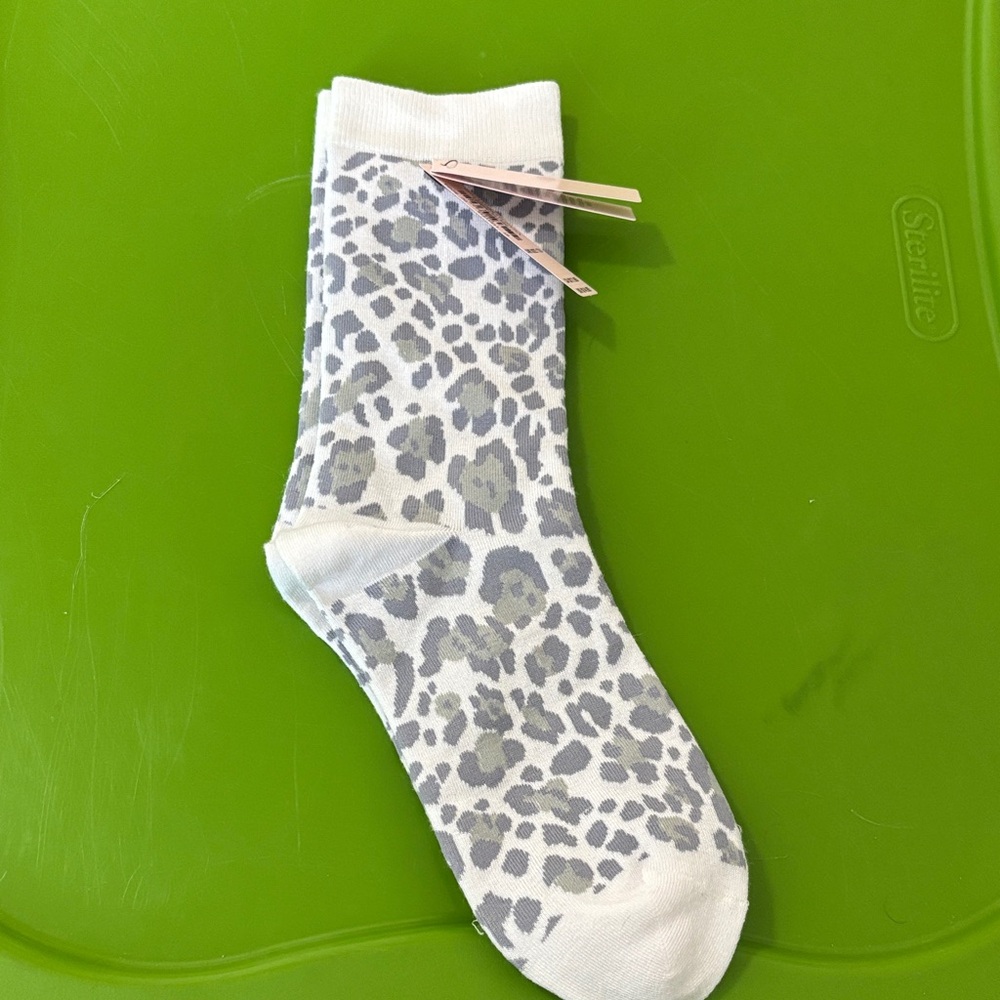 Victoria's Secret Gray and White Leopard Socks - FREE WITH PURCHASE